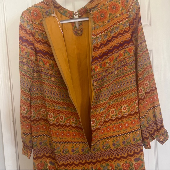 Howdy floral lined long sleeve shift dress boho granny core size Med cute - Picture 8 of 8